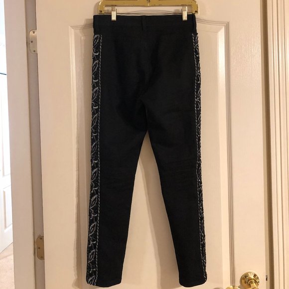 Black Jeans with Silver Embroidery - Picture 3 of 10